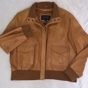 Wilsons Camel Leather Bomber Jacket